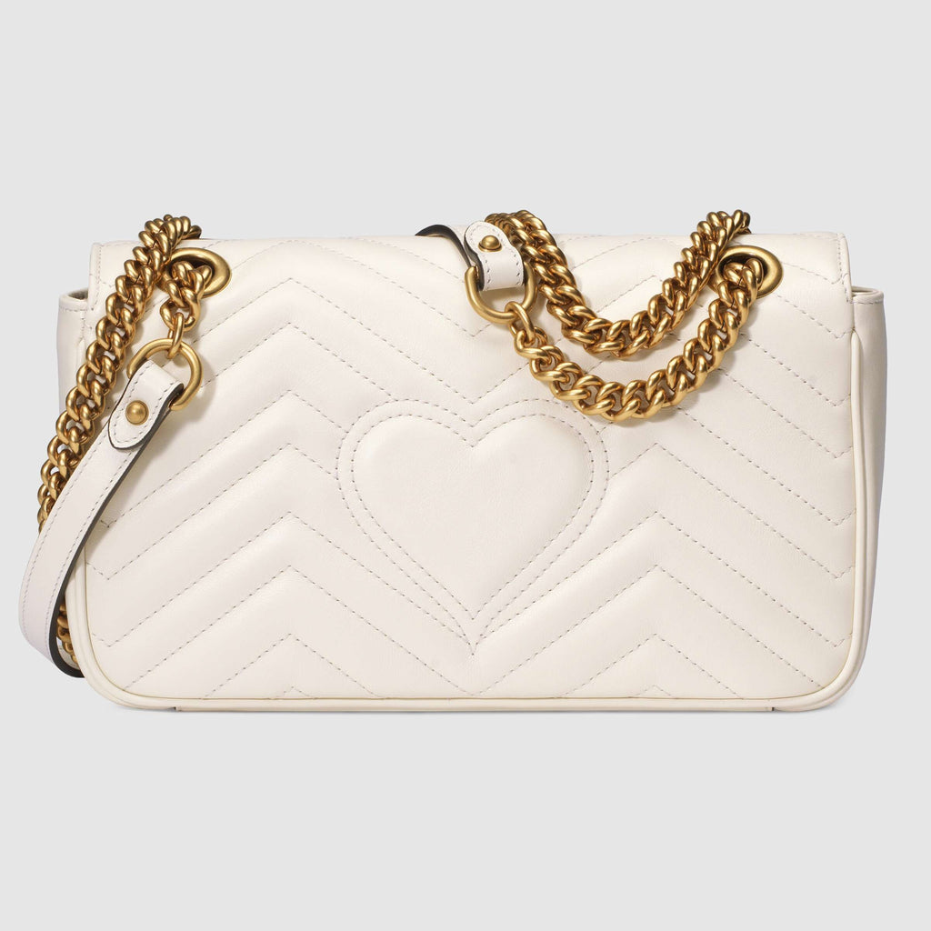 GG Marmont small matelassé shoulder bag White leather