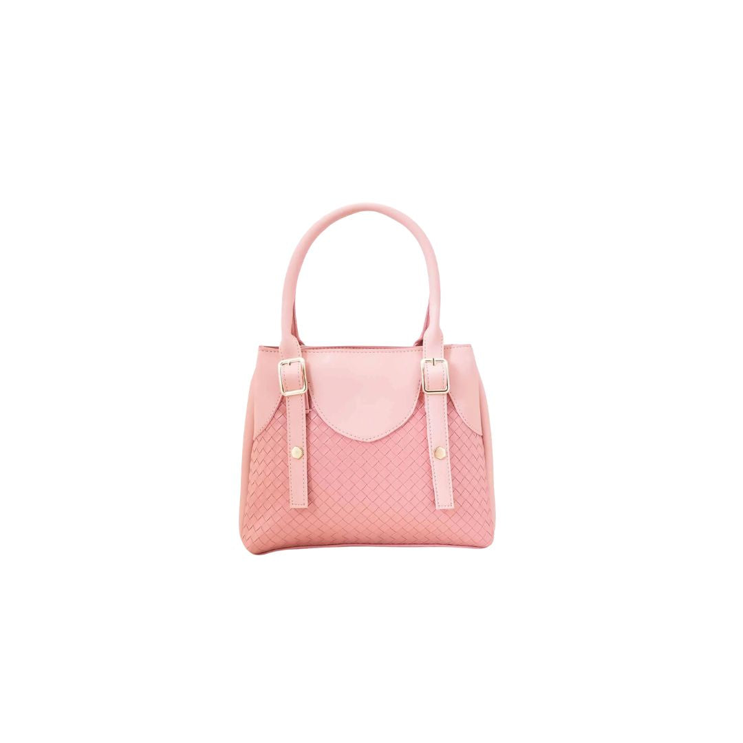 Zynxe Blush Pink Woven Top Handle Handbag