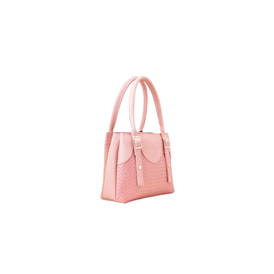 Zynxe Blush Pink Woven Top Handle Handbag