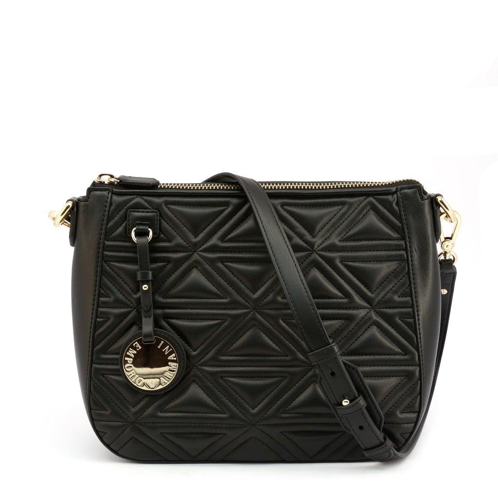 Triangle Quilted Black Crossbody Bag