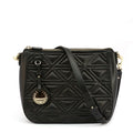 Triangle Quilted Black Crossbody Bag