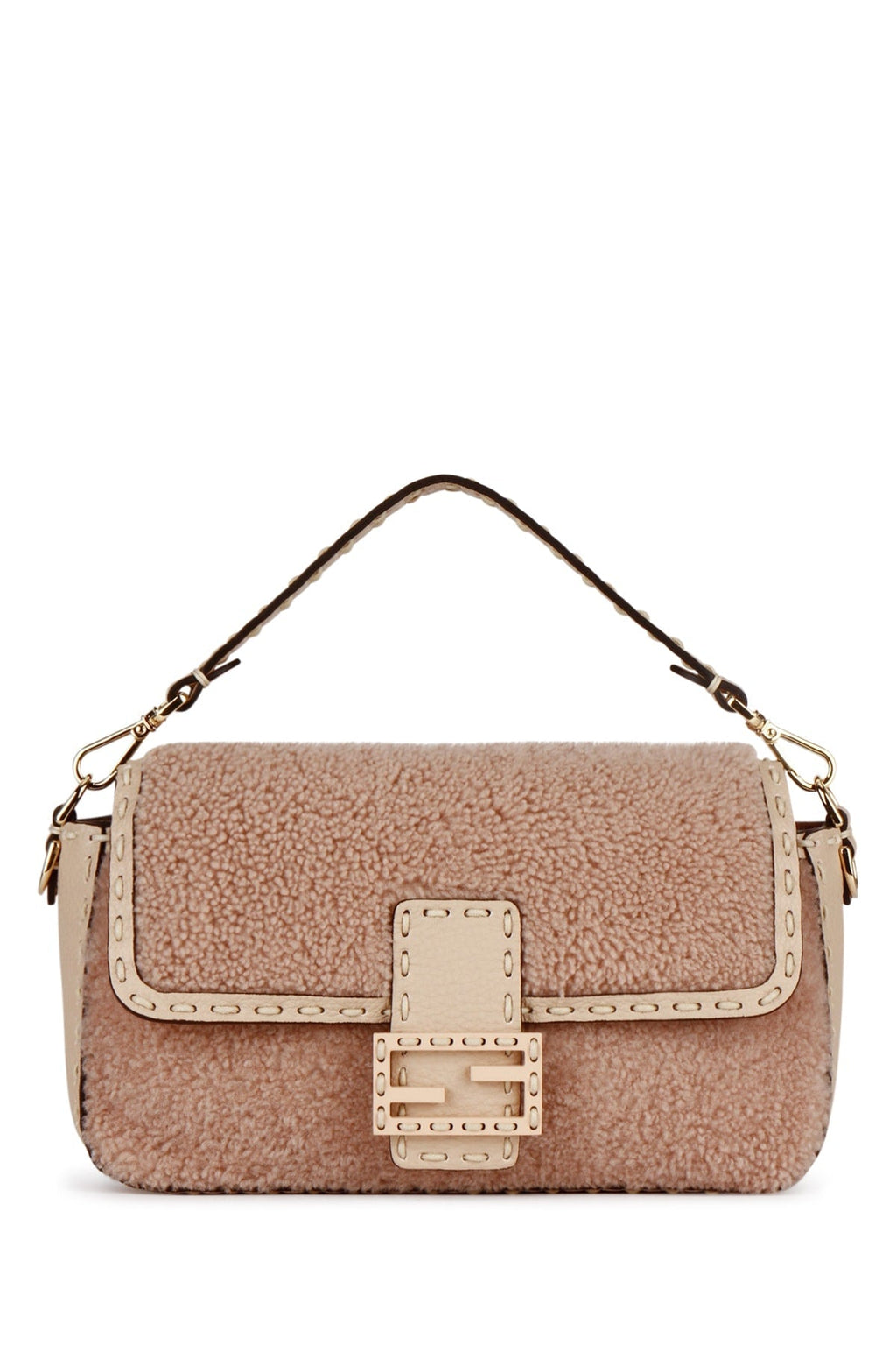 Fendi Baguette Shearling Medium Shoulder Bag