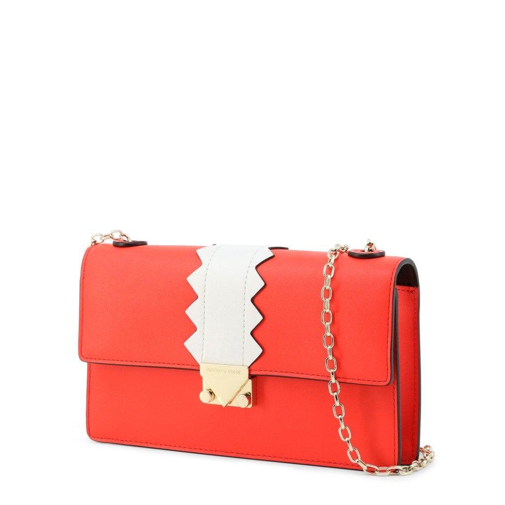 Two Tone Leather Clutch With Chain