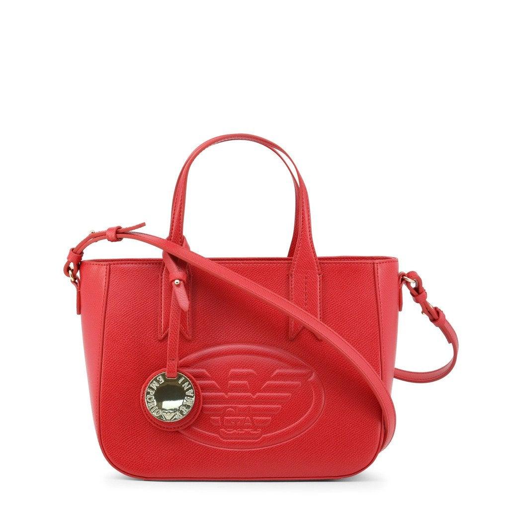 Small Red Leather Logo Satchel