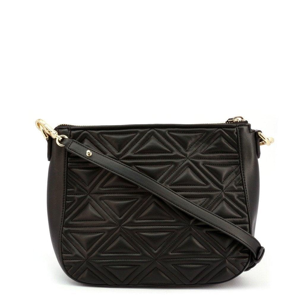 Triangle Quilted Black Crossbody Bag