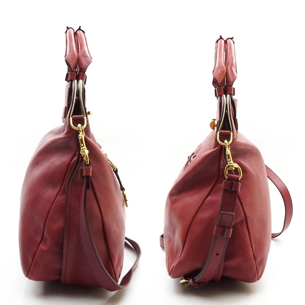 Chloe Hand Bag Leather Fuschia