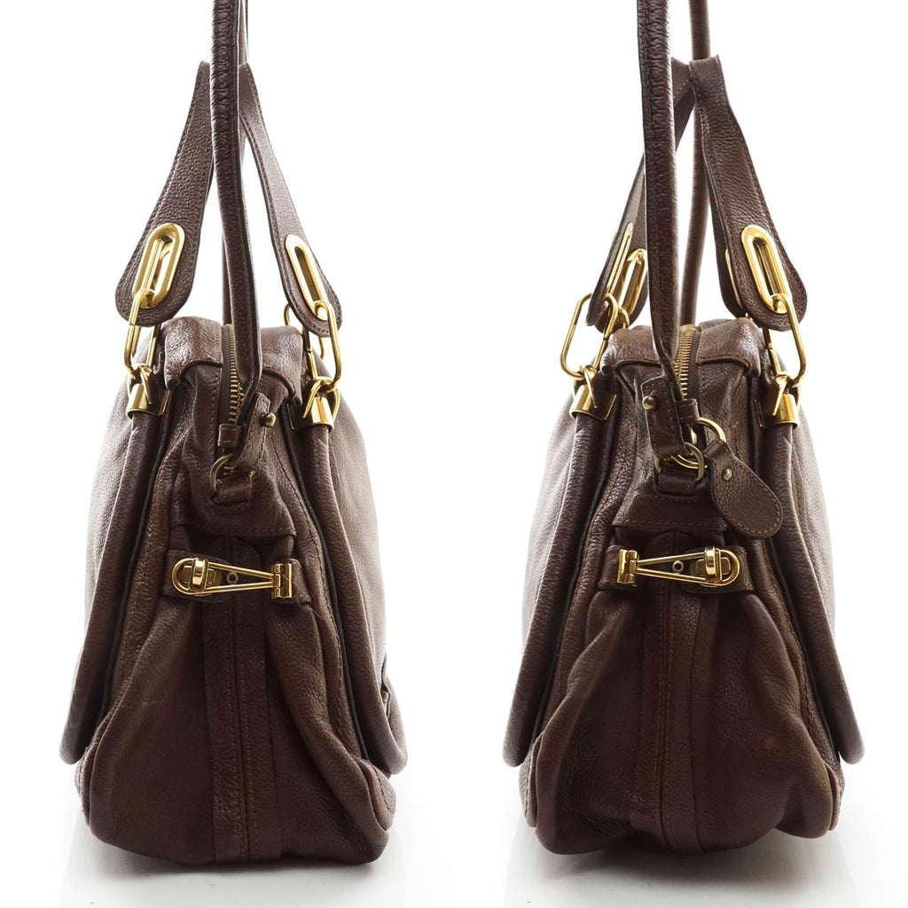 Chloe Shoulder Bag Brown Leather