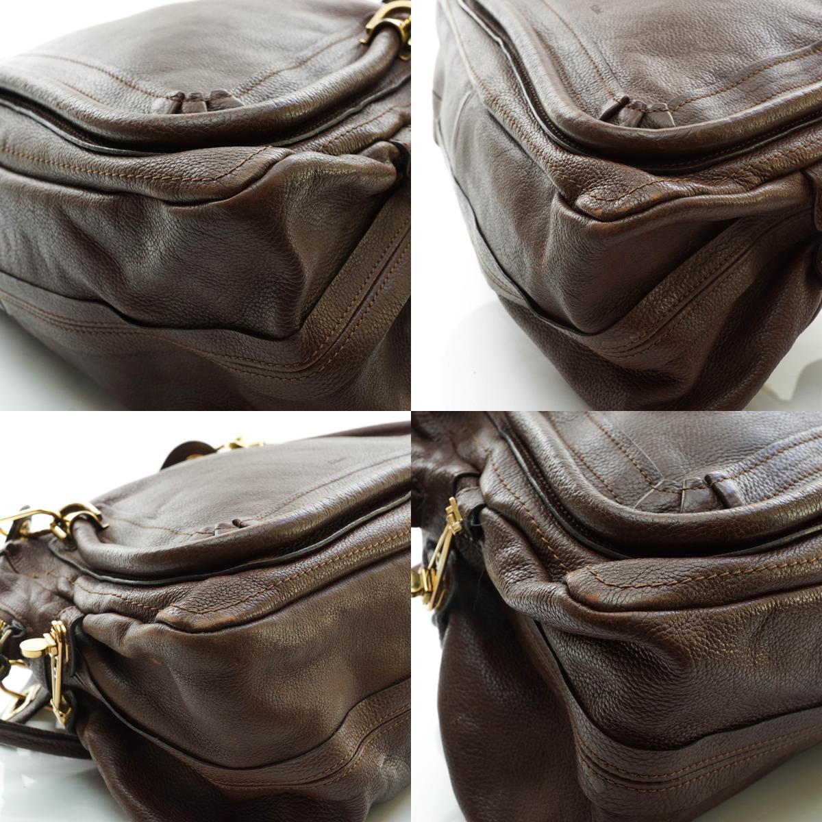 Chloe Shoulder Bag Brown Leather