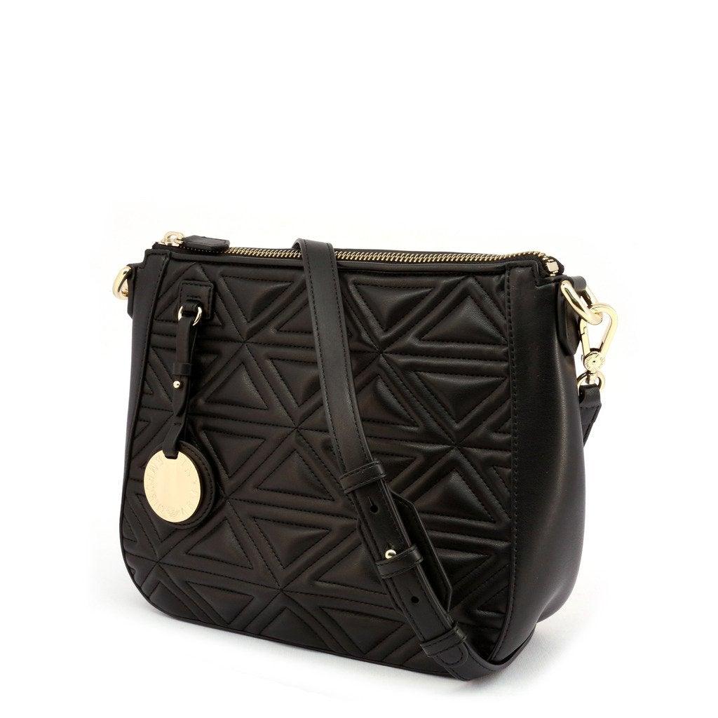 Triangle Quilted Black Crossbody Bag