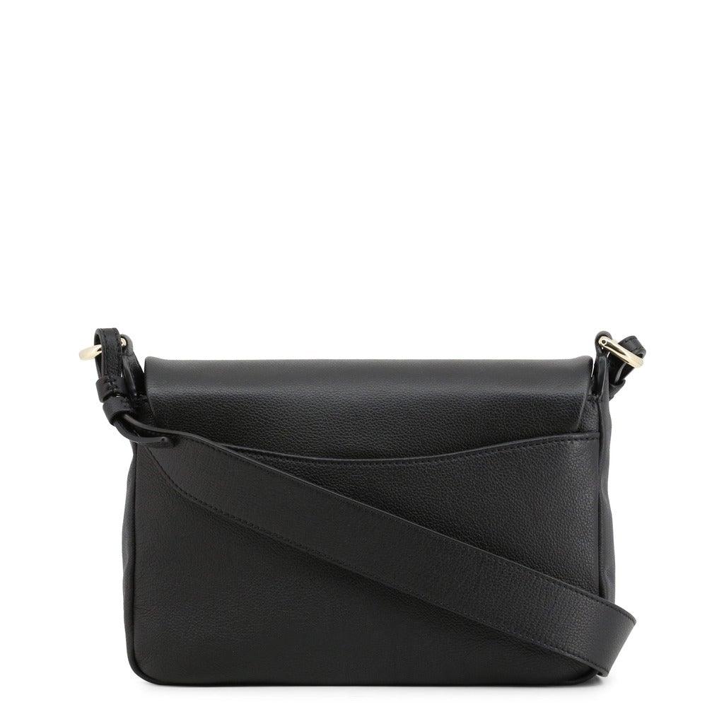 Black Leather Logo Crossbody Bag