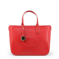 Red Leather Logo Satchel