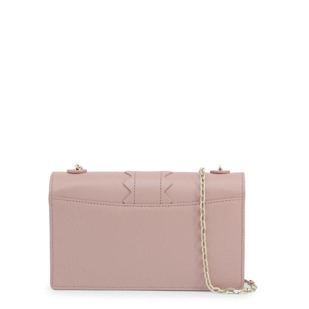 Pink Leather Chain Clutch Bag