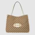 Gucci Horsebit 1955 medium tote bag White leather
