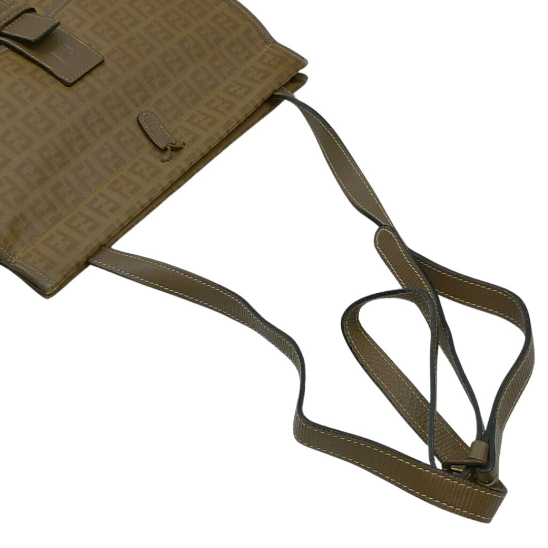 Fendi Zucchino Shoulder Bag Brown