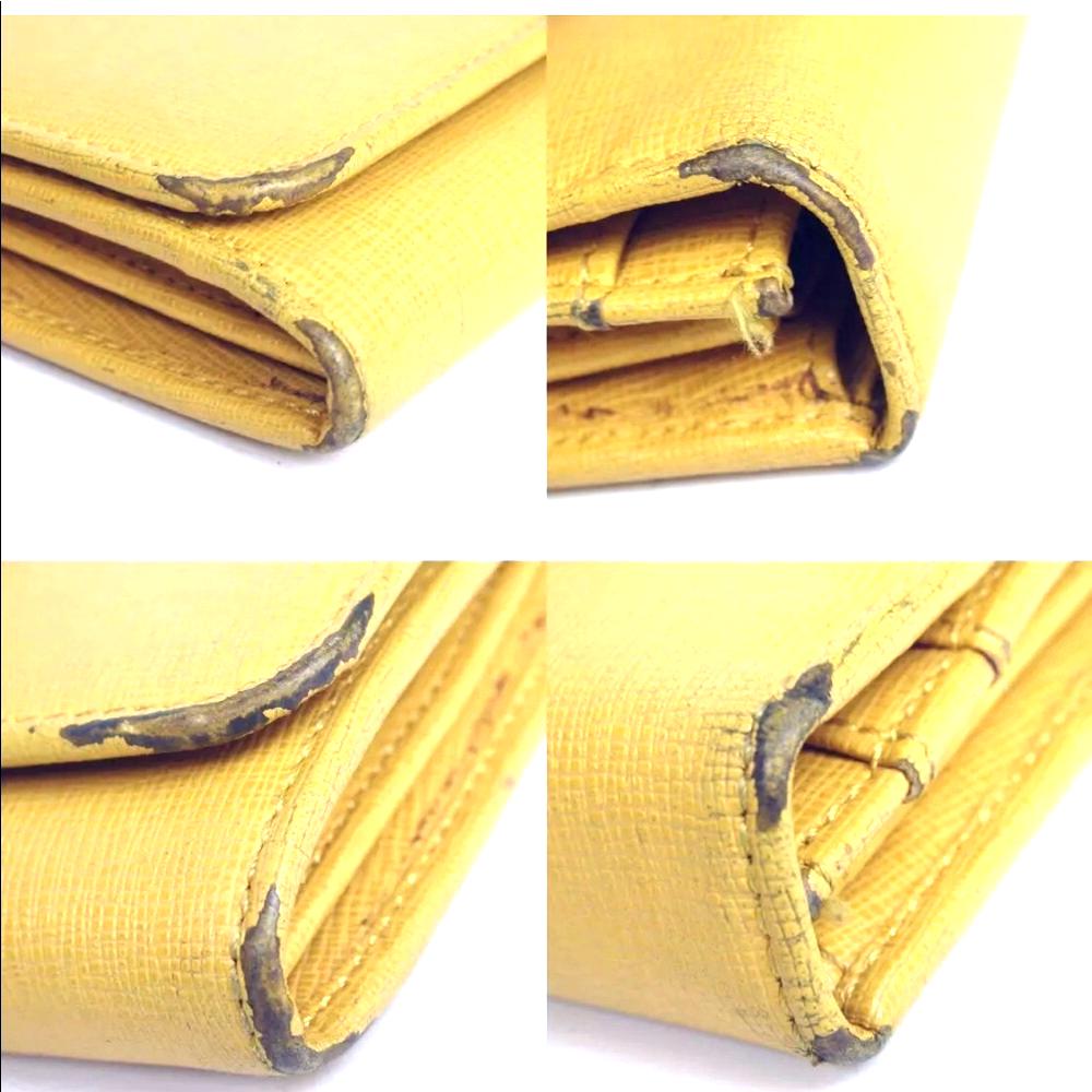 Fendi Leather Yellow Long Wallet