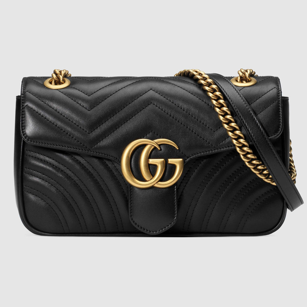 GG Marmont small matelassé shoulder bag Black Leather